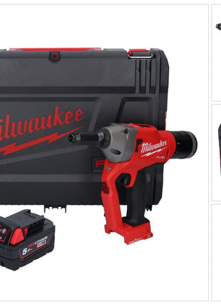 Riveteuse aveugle sur batterie Milwaukee M18 ONEFPRT-501X 18 V 20 kN sans balais + 1x batterie 5,0 Ah + boîtier HD - sans chargeur