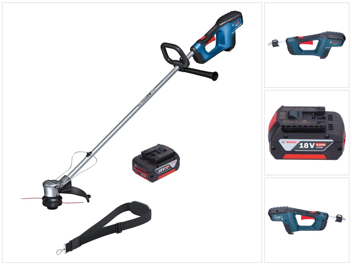 Bosch GRT 18V-33 Professional Akku Rasentrimmer 18 V 330 mm Brushless + 1x Akku 6,0 Ah - ohne Ladegerät