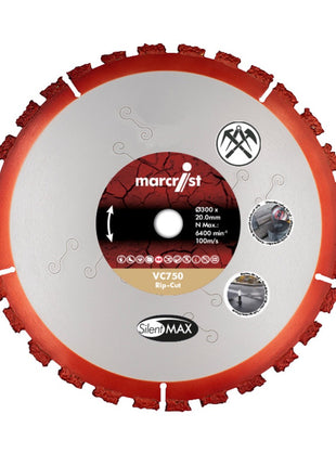 Disque à tronçonner Marcrist VC750 Rip-Cut multi-matériaux 230 mm x 22,2 mm (2360.0230.22) pour meuleuses de tronçonnage et meuleuses d'angle