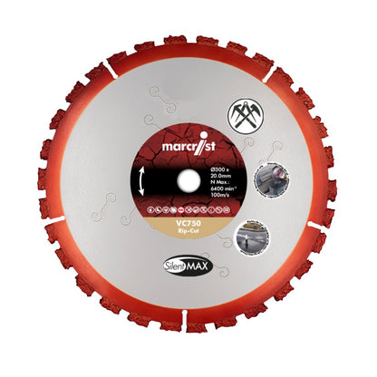 Disque à tronçonner Marcrist VC750 Rip-Cut multi-matériaux 230 mm x 22,2 mm (2360.0230.22) pour meuleuses de tronçonnage et meuleuses d'angle