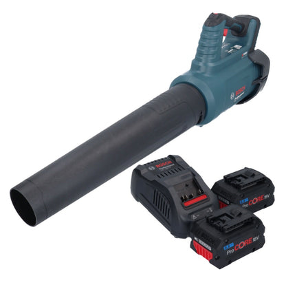 Bosch GBL 18V-750 Professional Akku Gebläse 18 V BITURBO Brushless + 2x ProCORE Akku 5,5 Ah + Ladegerät