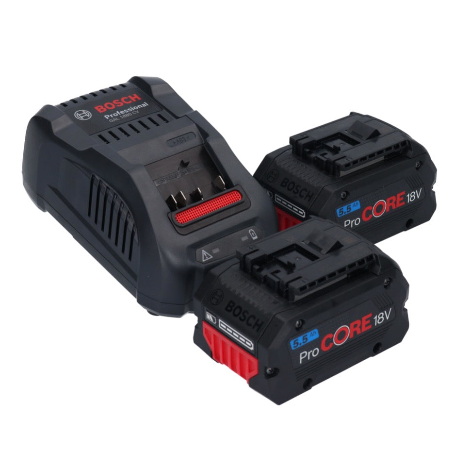 Souffleur sur batterie Bosch GBL 18V-750 Professional 18 V BITURBO brushless + 2x batterie ProCORE 5,5 Ah + chargeur