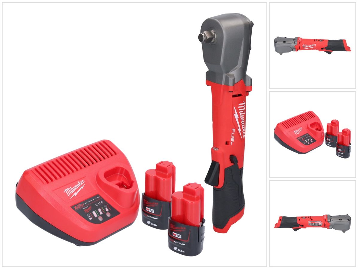 Milwaukee M12 FRAIWF12-202 Akku Winkelschlagschrauber 12 V 1/2" 270 Nm Brushless + 2x Akku 2,0 Ah + Ladegerät