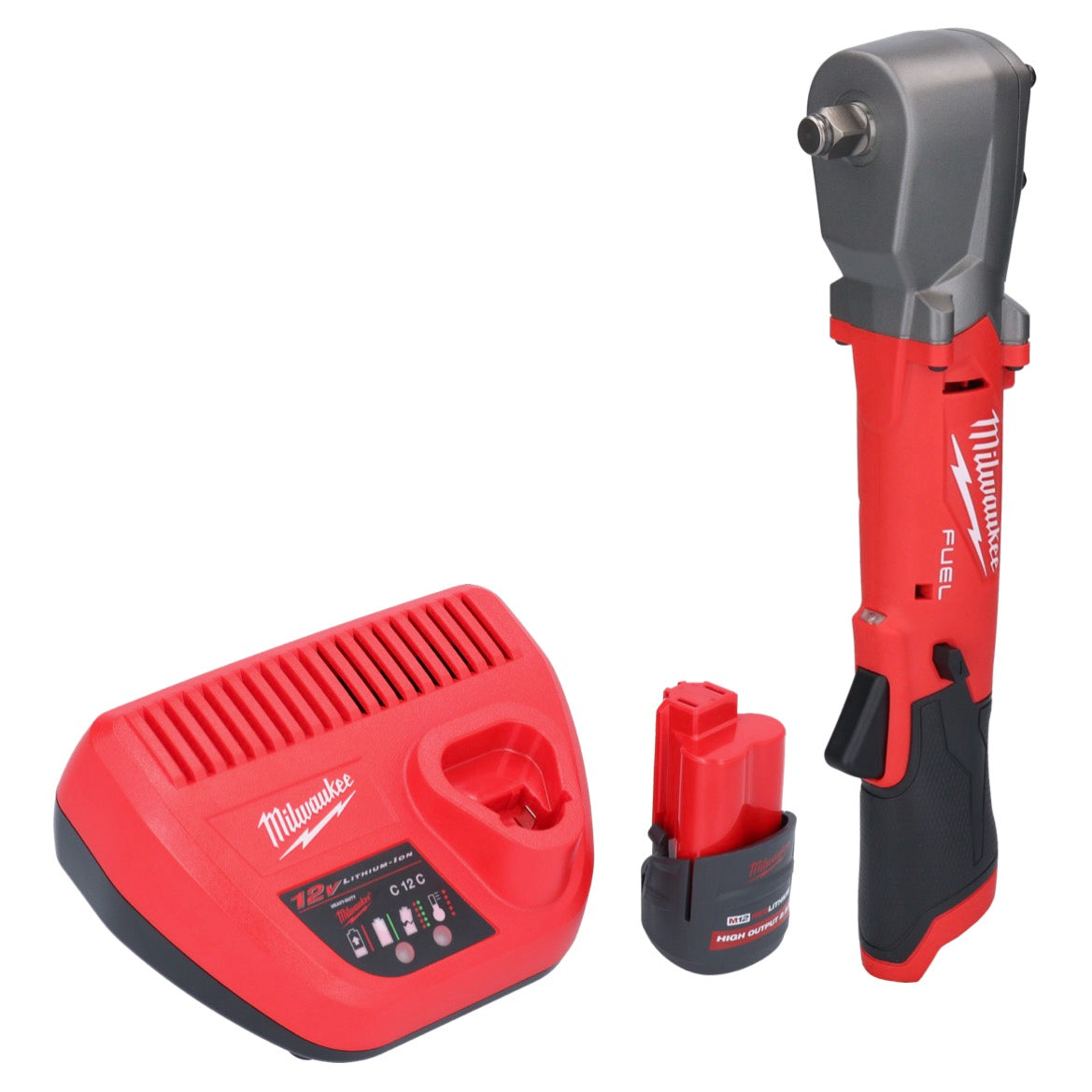 Clé à chocs angulaire sur batterie Milwaukee M12 FRAIWF12-251 12 V 1/2" 270 Nm brushless + 1x batterie 2,5 Ah + chargeur