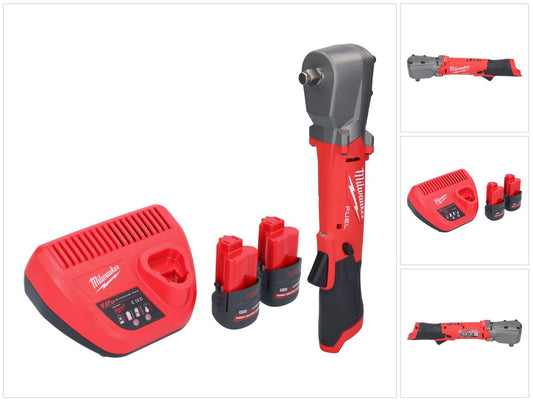 Clé à chocs angulaire sur batterie Milwaukee M12 FRAIWF12-252 12 V 1/2" 270 Nm sans balai + 2x batterie 2,5 Ah + chargeur