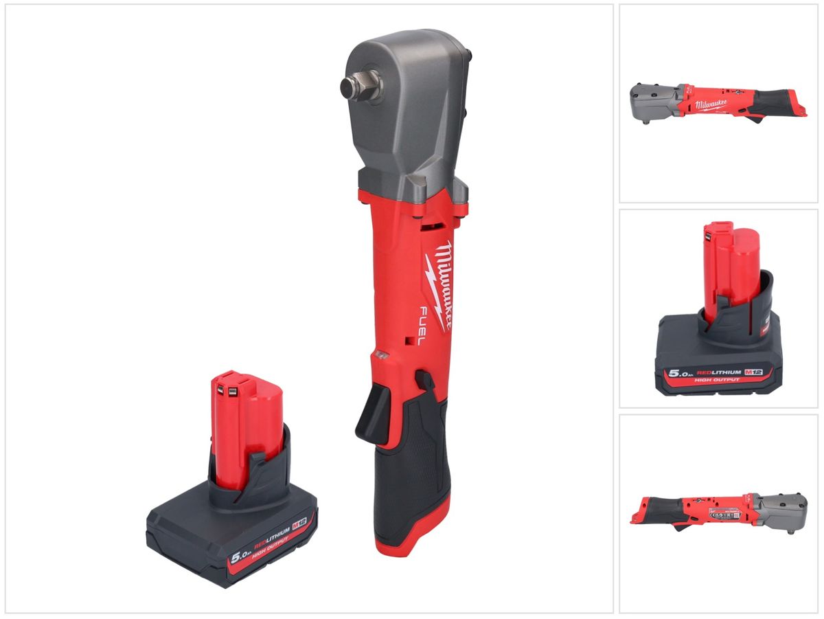 Clé à chocs angulaire sur batterie Milwaukee M12 FRAIWF12-501 12 V 1/2" 270 Nm sans balais + 1x batterie 5,0 Ah - sans chargeur