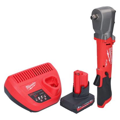 Clé à chocs angulaire sur batterie Milwaukee M12 FRAIWF12-501 12 V 1/2" 270 Nm sans balai + 1x batterie 5,0 Ah + chargeur