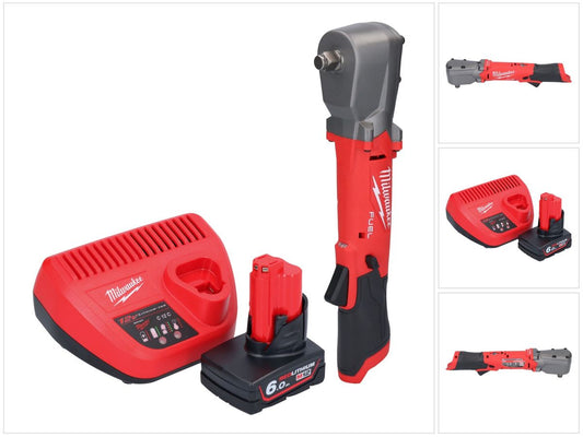 Clé à chocs angulaire sur batterie Milwaukee M12 FRAIWF12-601 12 V 1/2" 270 Nm sans balai + 1x batterie 6,0 Ah + chargeur