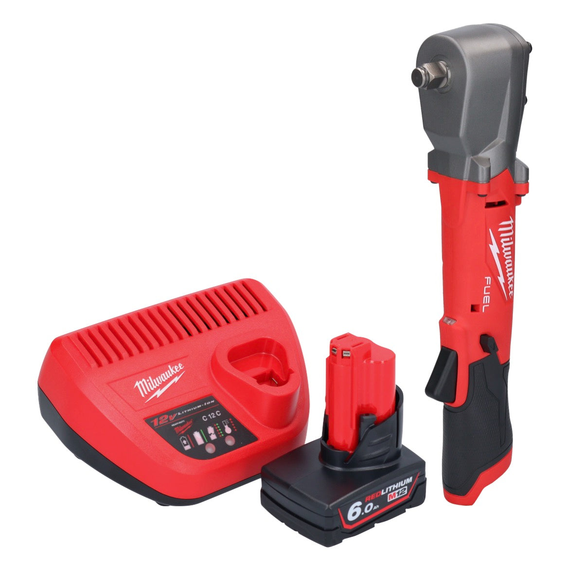 Clé à chocs angulaire sur batterie Milwaukee M12 FRAIWF12-601 12 V 1/2" 270 Nm sans balai + 1x batterie 6,0 Ah + chargeur