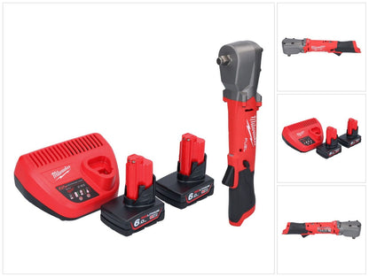 Clé à chocs angulaire sur batterie Milwaukee M12 FRAIWF12-602 12 V 1/2" 270 Nm brushless + 2x batteries 6,0 Ah + chargeur