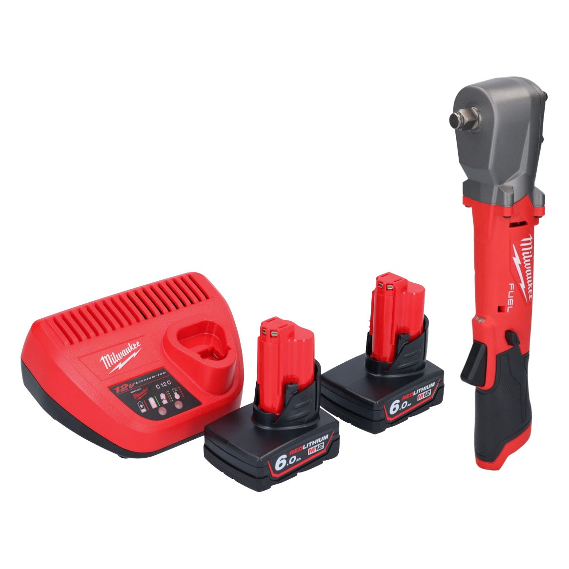 Clé à chocs angulaire sur batterie Milwaukee M12 FRAIWF12-602 12 V 1/2" 270 Nm brushless + 2x batteries 6,0 Ah + chargeur