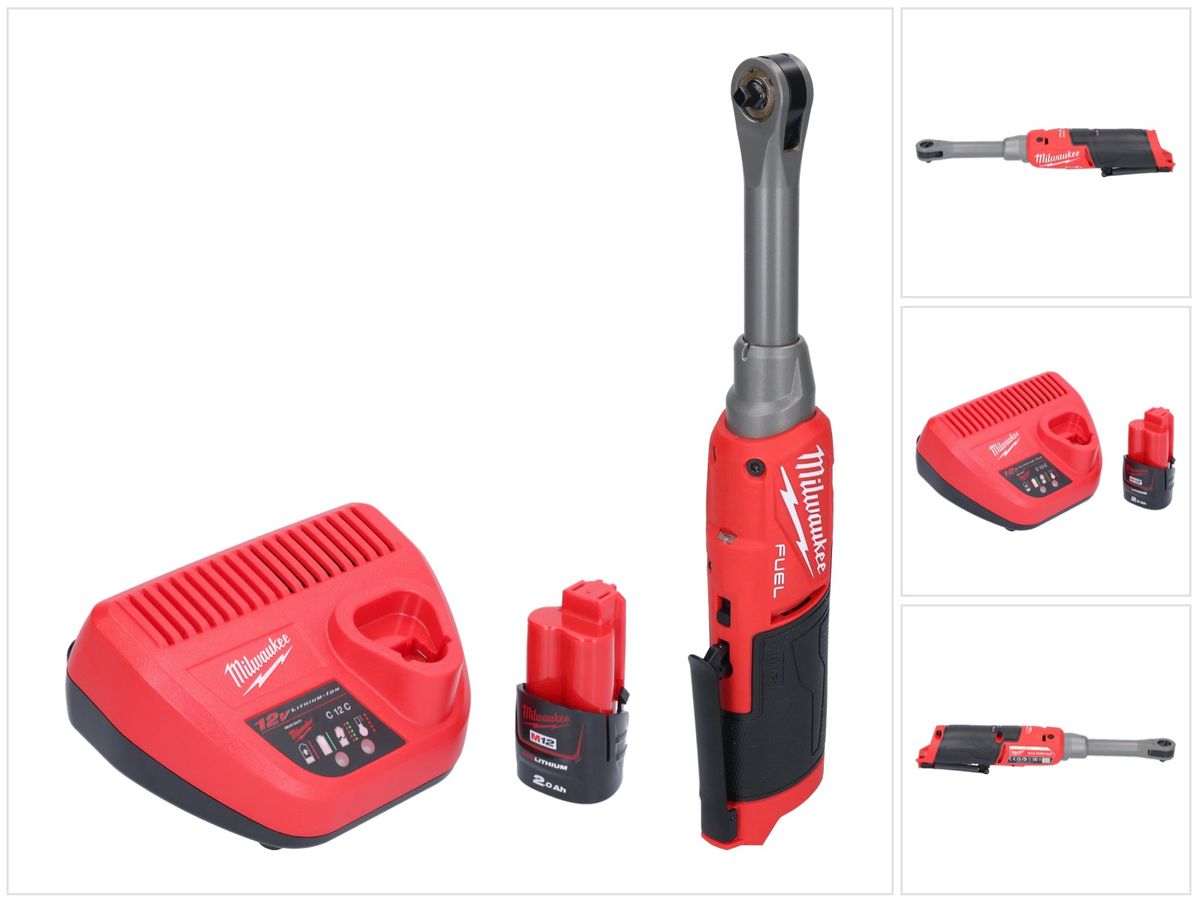 Milwaukee M12 FHIR14LR-201 batterie cliquet haute vitesse 12 V 47 Nm 1/4" brushless + 1x batterie 2,0 Ah + chargeur