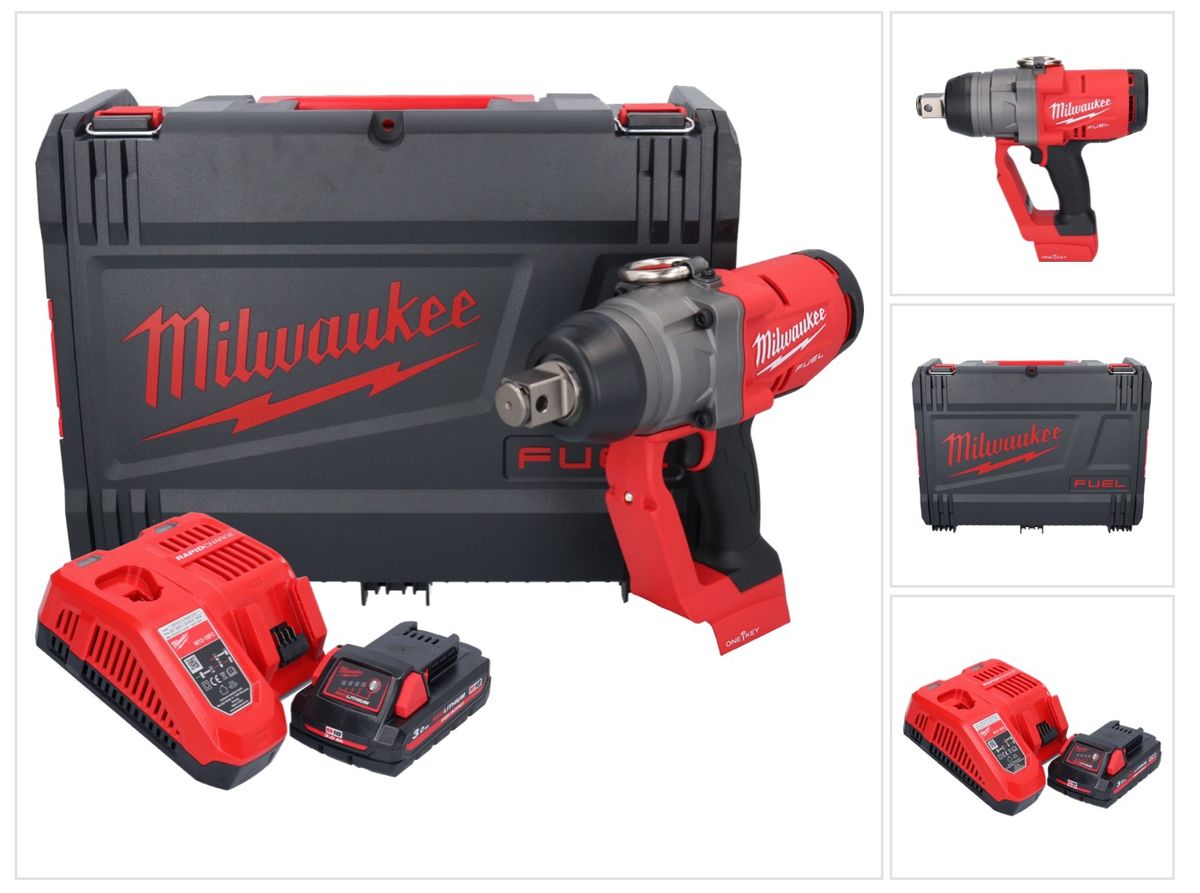 Clé à chocs sans fil Milwaukee M18 ONEFHIWF1-301X 18 V 2033 Nm 1″ brushless + 1x batterie 3,0 Ah + chargeur + boîtier HD