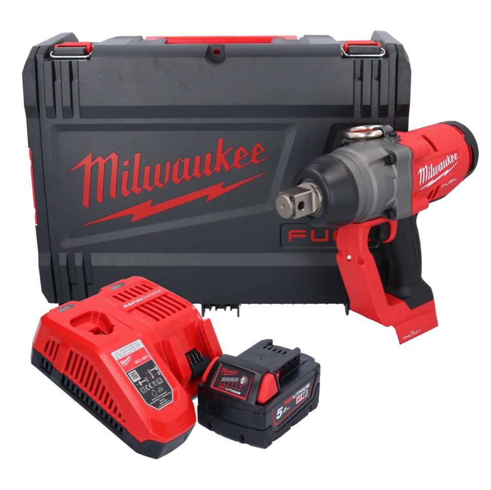 Clé à chocs sans fil Milwaukee M18 ONEFHIWF1-501X 18 V 2033 Nm 1″ brushless + 1x batterie 5,0 Ah + chargeur + boîtier HD