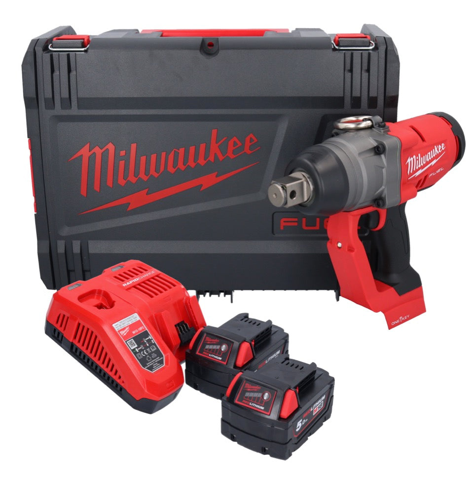 Clé à chocs sans fil Milwaukee M18 ONEFHIWF1-502X 18 V 2033 Nm 1″ brushless + 2x batterie 5,0 Ah + chargeur + boîtier HD