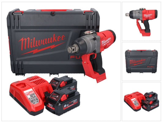 Clé à chocs sans fil Milwaukee M18 ONEFHIWF1-802X 18 V 2033 Nm 1″ brushless (4933459733) + 2x batterie 8,0 Ah + chargeur + boîtier HD