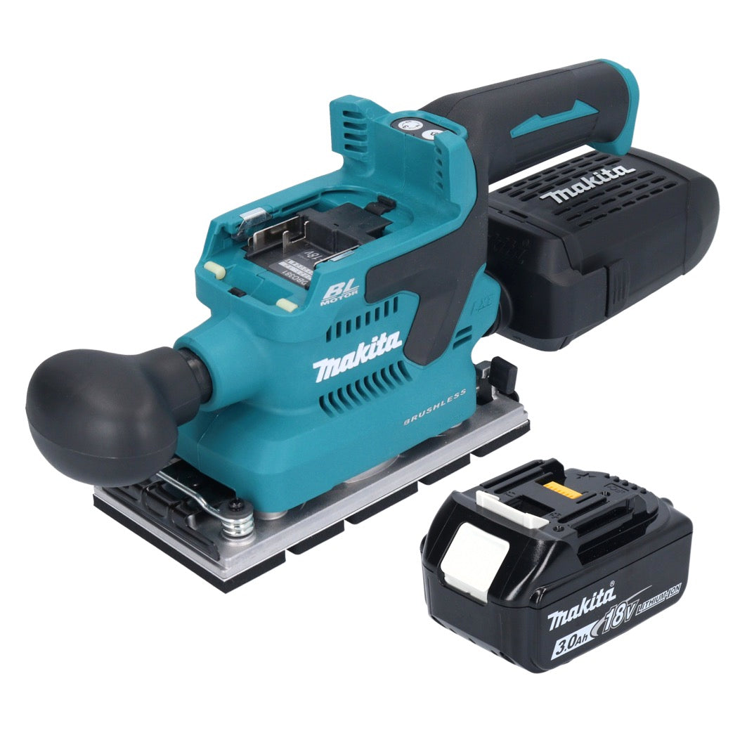 Makita DBO 381 F1U ponceuse orbitale sur batterie 18 V 93 x 185 mm sans balais + 1x batterie 3,0 Ah - sans chargeur