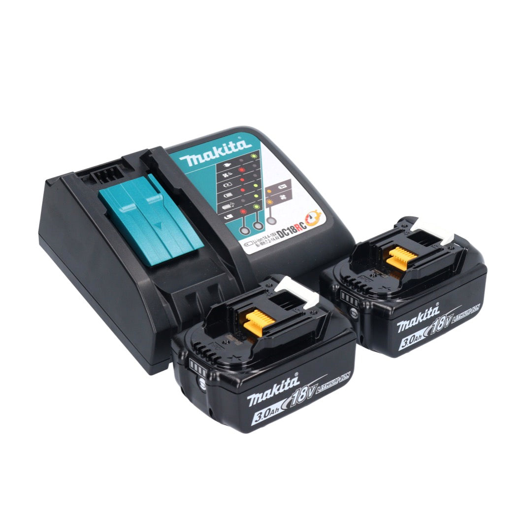 Makita DBO 381 RFU ponceuse orbitale sur batterie 18 V 93 x 185 mm sans balais + 2x batteries 3,0 Ah + chargeur