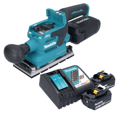 Makita DBO 381 RMU ponceuse orbitale sur batterie 18 V 93 x 185 mm sans balais + 2x batteries 4,0 Ah + chargeur