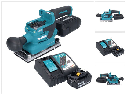 Makita DBO 381 RT1U Akku Schwingschleifer 18 V 93 x 185 mm Brushless + 1x Akku 5,0 Ah + Ladegerät