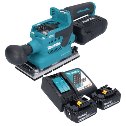 Makita DBO 381 RTU ponceuse orbitale sur batterie 18 V 93 x 185 mm sans balais + 2x batteries 5,0 Ah + chargeur