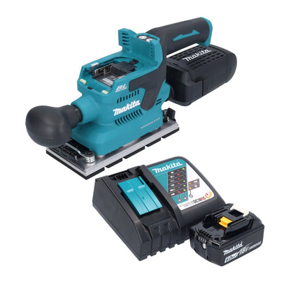 Makita DBO 381 RG1U ponceuse orbitale sur batterie 18 V 93 x 185 mm sans balai + 1x batterie 6,0 Ah + chargeur