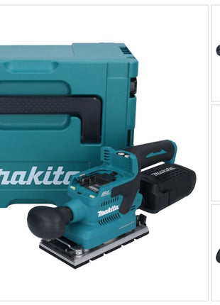 Ponceuse orbitale sans fil Makita DBO 381 ZJU 18 V 93 x 185 mm Brushless + Makpac - sans batterie, sans chargeur