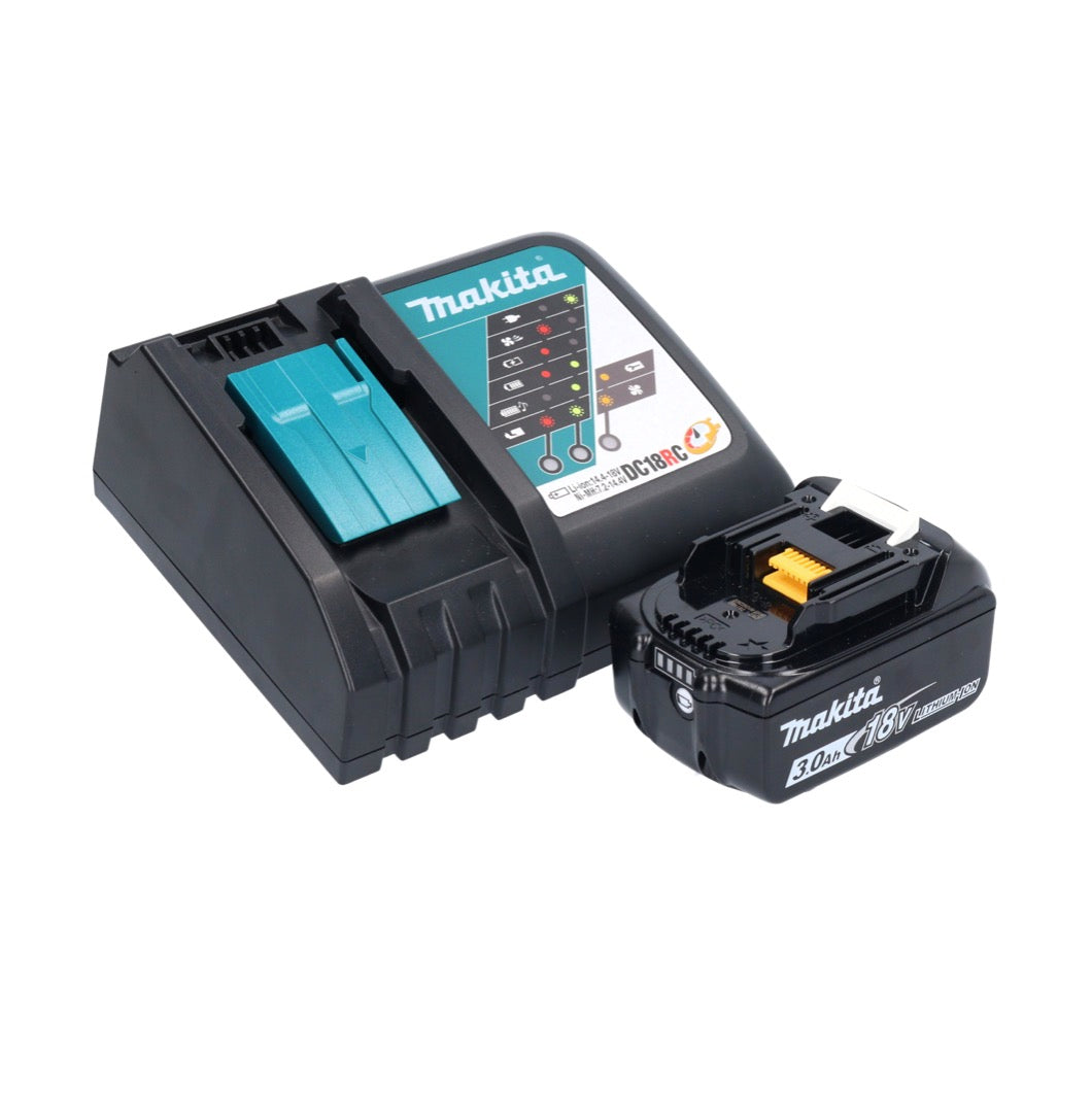 Makita DBO 381 RF1JU ponceuse orbitale sur batterie 18 V 93 x 185 mm sans balais + 1x batterie 3,0 Ah + chargeur + Makpac