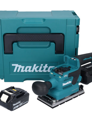 Makita DBO 381 M1JU Ponceuse orbitale sur batterie 18 V 93 x 185 mm sans balais + 1x batterie 4,0 Ah + Makpac - sans chargeur