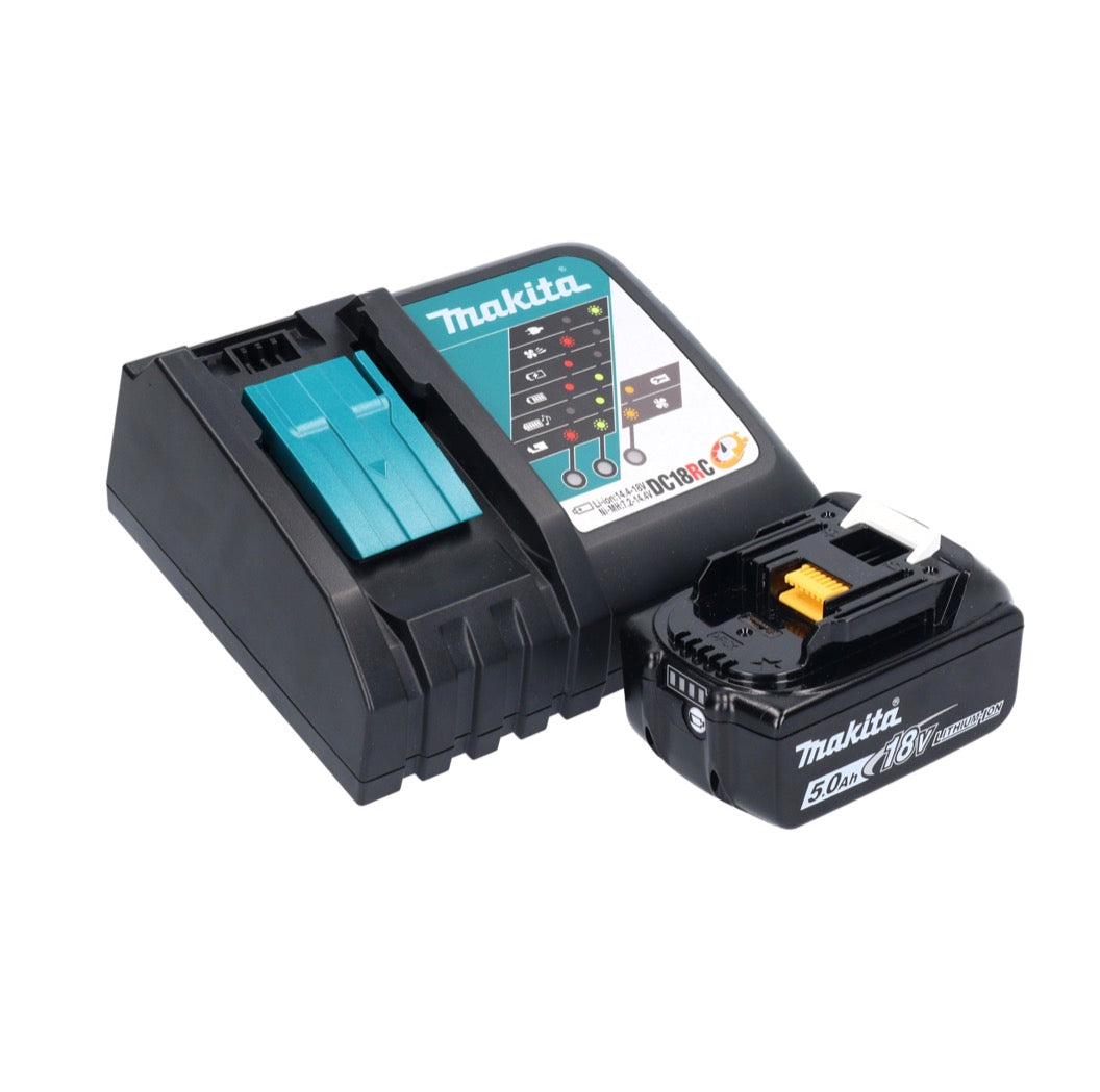 Makita DBO 381 RT1JU ponceuse orbitale sur batterie 18 V 93 x 185 mm sans balais + 1x batterie 5,0 Ah + chargeur + Makpac