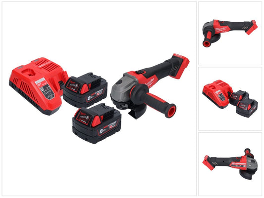 Milwaukee M18 FSAG125X-502 Akku Winkelschleifer 18 V 125 mm Brushless + 2x Akku 5,0 Ah + Ladegerät