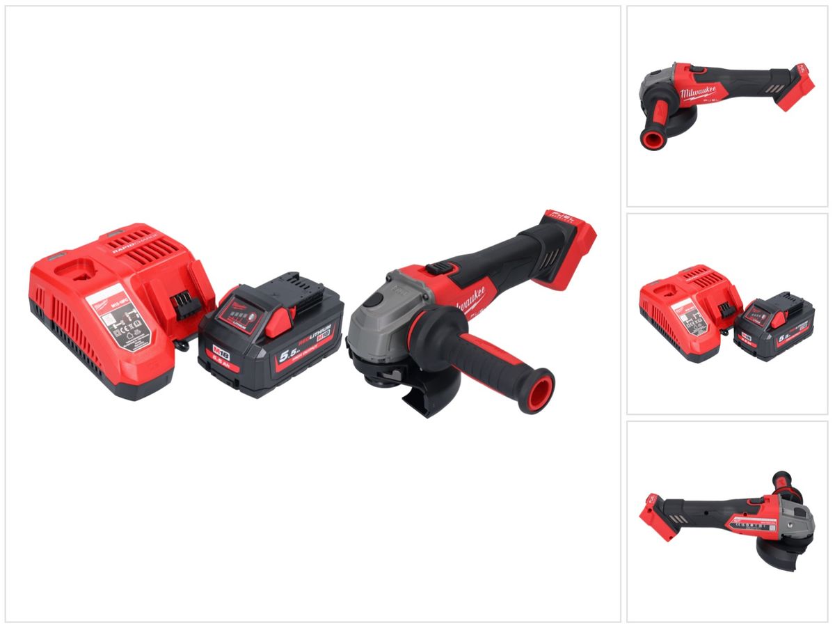 Milwaukee M18 FSAG125X-551 Akku Winkelschleifer 18 V 125 mm Brushless + 1x Akku 5,5 Ah + Ladegerät