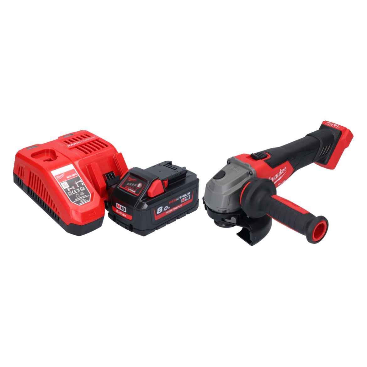 Milwaukee M18 FSAG125X-801 Akku Winkelschleifer 18 V 125 mm Brushless + 1x Akku 8,0 Ah + Ladegerät