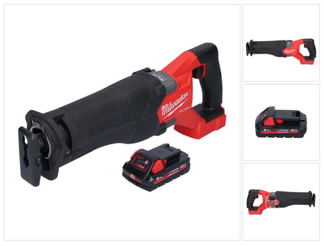 Sierra de sable Milwaukee M18 FSZ-301 a batería 18 V sin escobillas + 1x batería 3,0 Ah - sin cargador