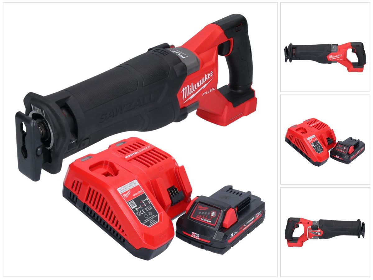 Milwaukee M18 FSZ-301 Akku Recipro Säbelsäge 18 V Brushless + 1x Akku 3,0 Ah + Ladegerät