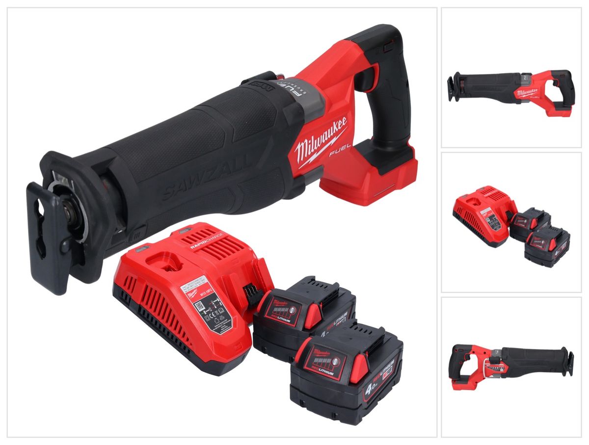 Batterie Milwaukee M18 FSZ-402 Scie sabre Recipro 18 V brushless + 2x batteries 4,0 Ah + chargeur