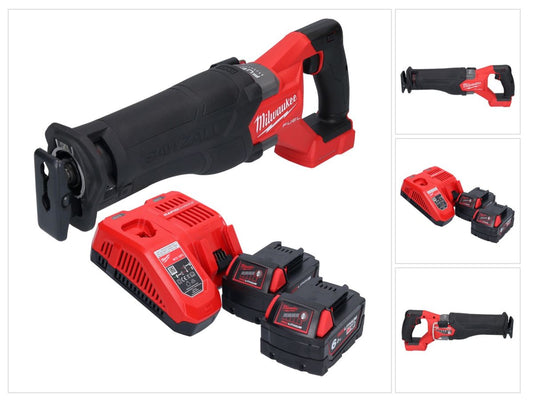 Milwaukee M18 FSZ-602 Akku Recipro Säbelsäge 18 V Brushless + 2x Akku 6,0 Ah + Ladegerät