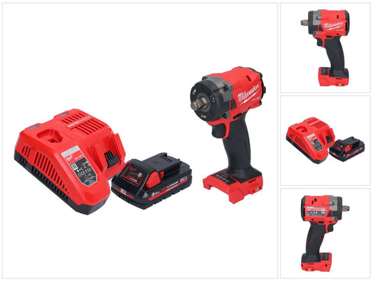 Clé à chocs sans fil Milwaukee M18 FIW2F12-301 18 V 339 Nm 1/2" brushless + 1x batterie 3,0 Ah + chargeur