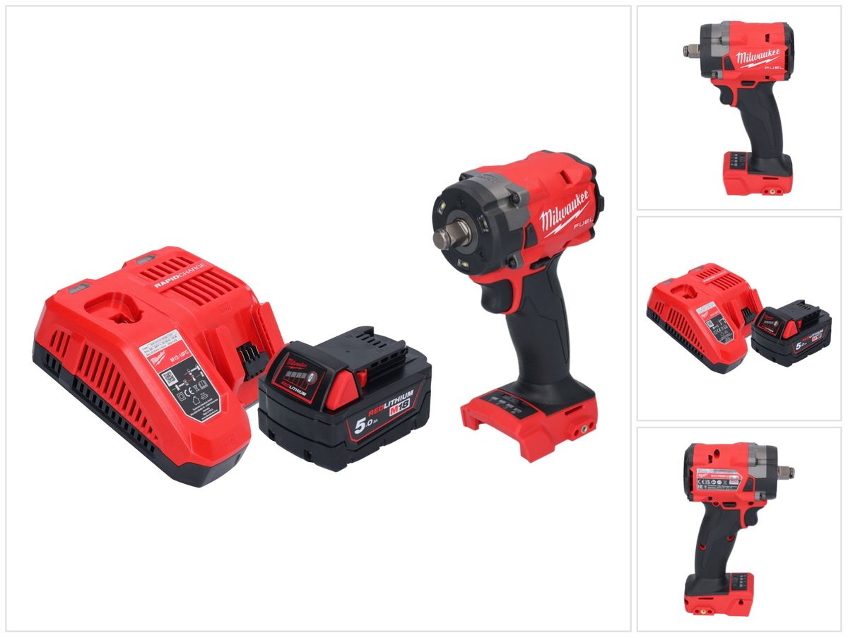 Clé à chocs sans fil Milwaukee M18 FIW2F12-501 18 V 339 Nm 1/2" brushless + 1x batterie 5,0 Ah + chargeur