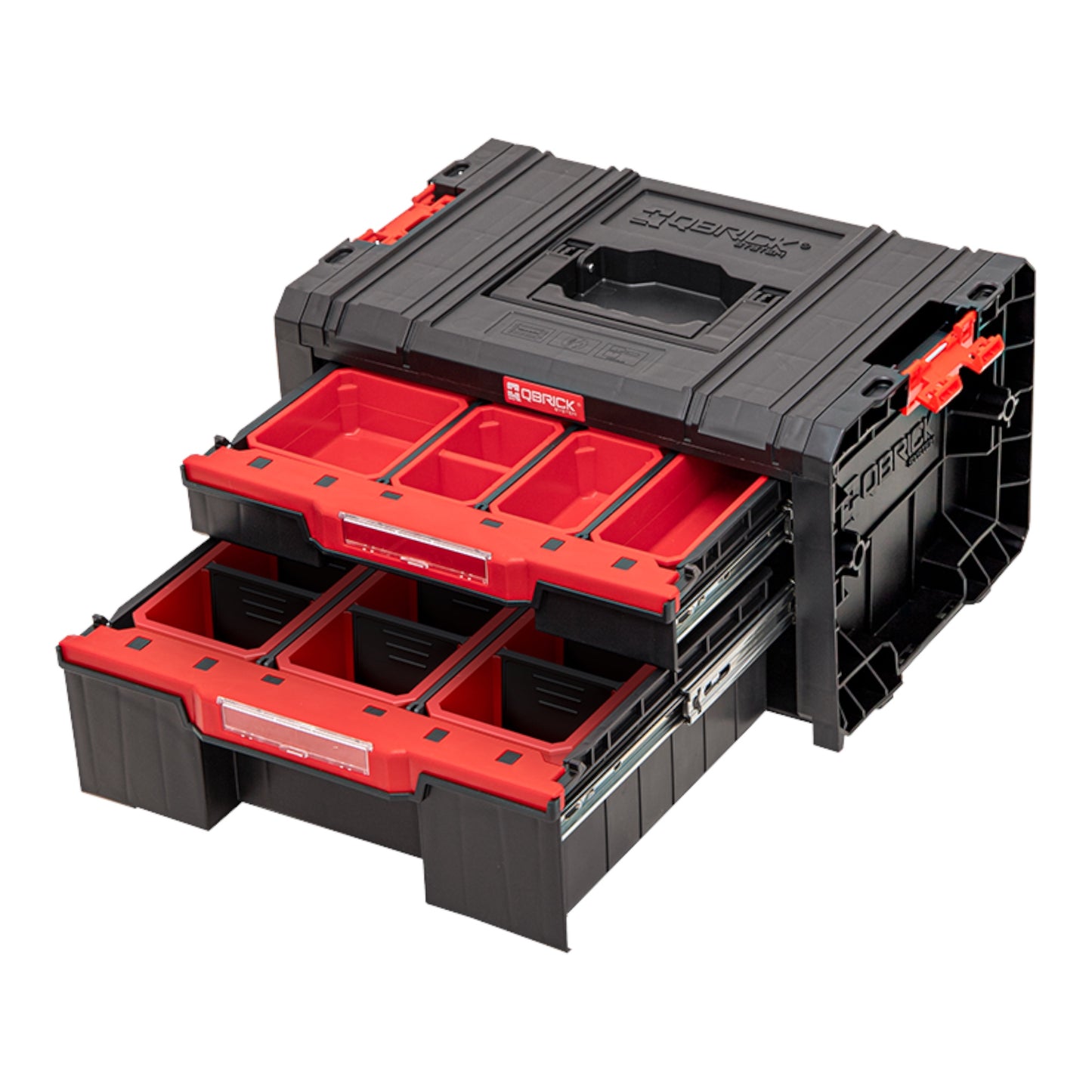 Qbrick System PRO Tiroir 2 Toolbox 2.0 Expert empilable 450 x 310 x 244 mm 4,5 l 9,5 l IP54 avec deux tiroirs 10 inserts et 6 séparateurs