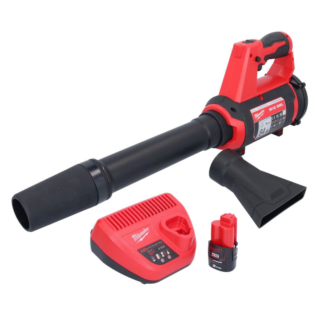 Souffleur à batterie Milwaukee M12 BBL-201 12 V + 1x batterie 2,0 Ah + chargeur