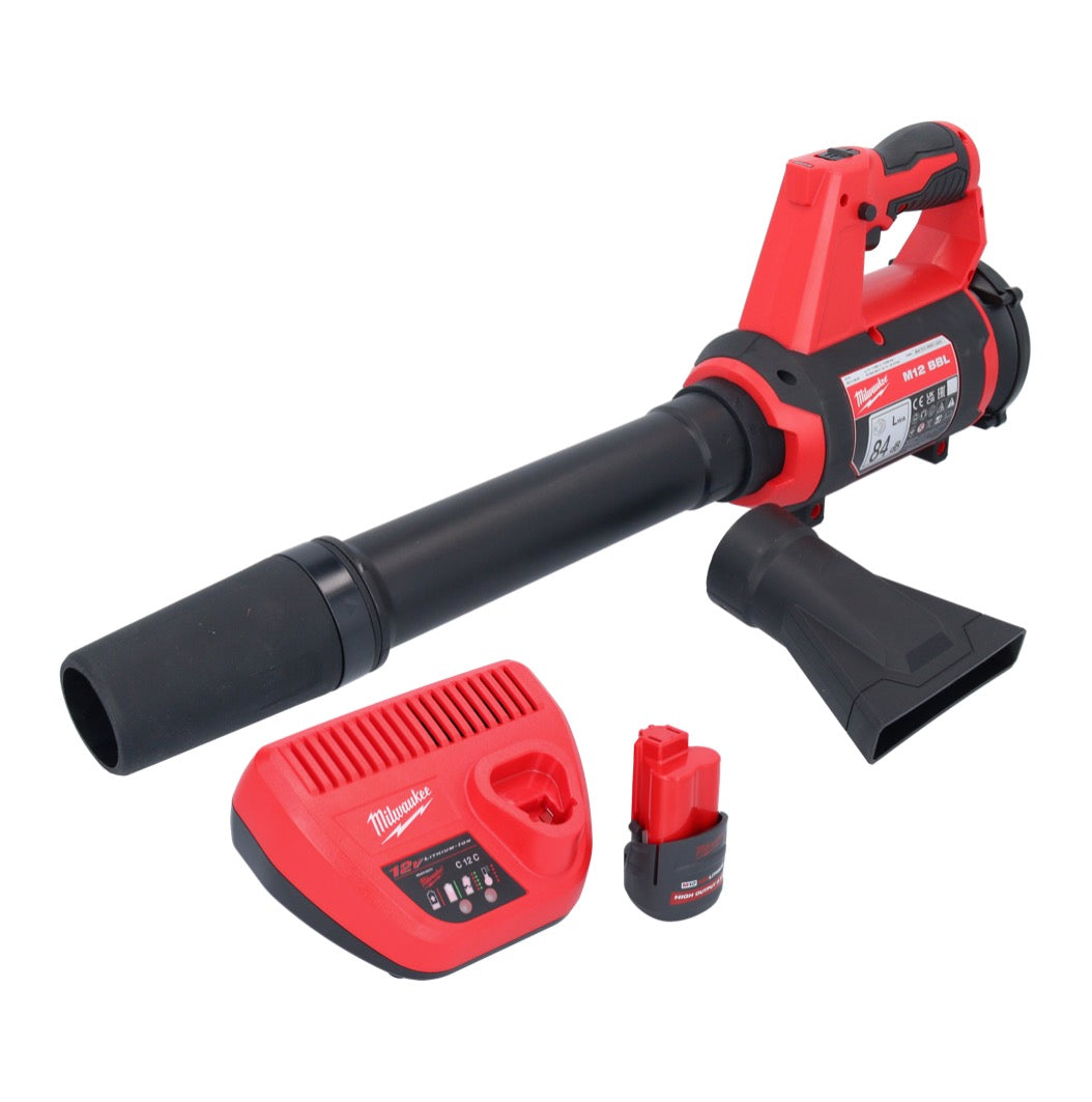 Souffleur sur batterie Milwaukee M12 BBL-251 12 V + 1x batterie 2,5 Ah + chargeur