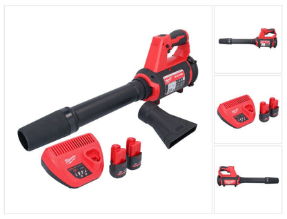 Souffleur à batterie Milwaukee M12 BBL-252 12 V + 2x batteries 2,5 Ah + chargeur