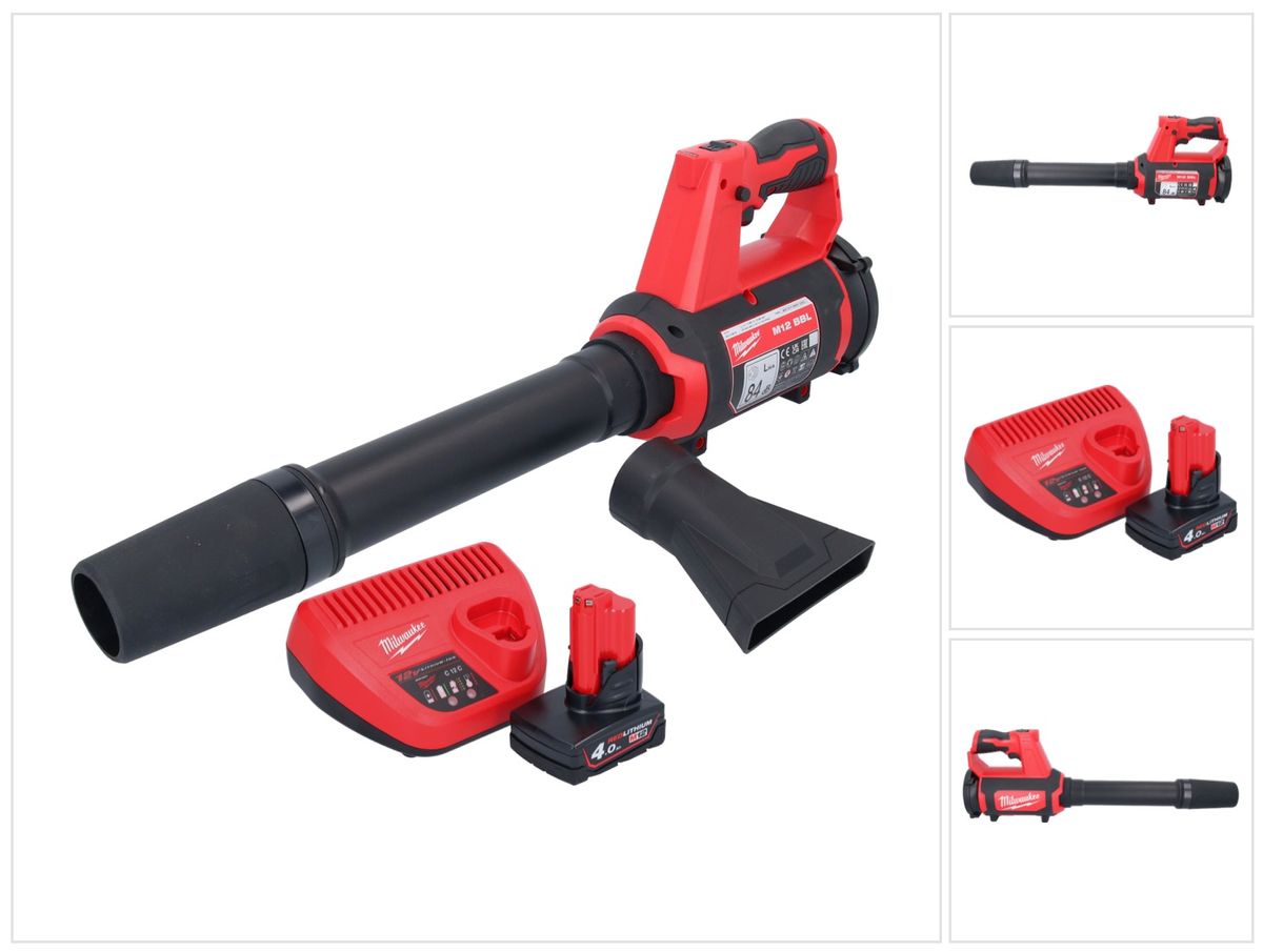 Milwaukee M12 BBL-401 Akku Gebläse 12 V + 1x Akku 4,0 Ah + Ladegerät