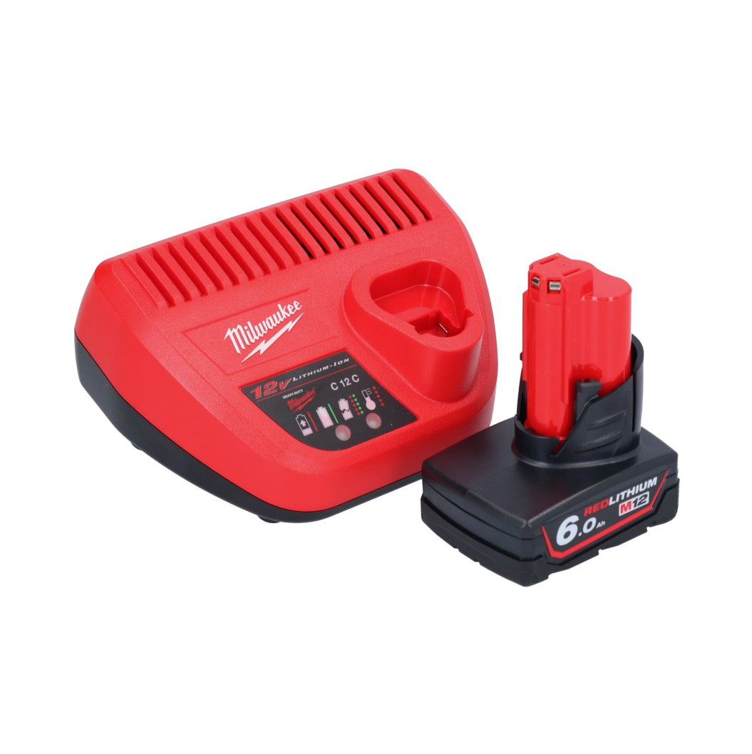 Souffleur sur batterie Milwaukee M12 BBL-601 12 V + 1x batterie 6,0 Ah + chargeur