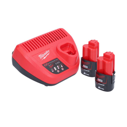 Scie à ruban à batterie Milwaukee M12 BS-202 12 V 41 x 41 mm + 2x batteries 2,0 Ah + chargeur