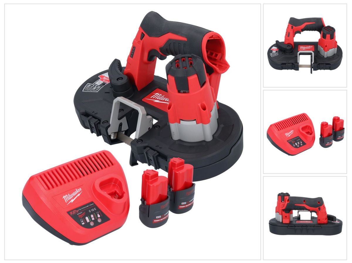 Milwaukee M12 BS-252 Akku Bandsäge 12 V 41 x 41 mm + 2x Akku 2,5 Ah + Ladegerät