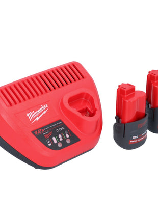 Scie à ruban à batterie Milwaukee M12 BS-252 12 V 41 x 41 mm + 2x batteries 2,5 Ah + chargeur