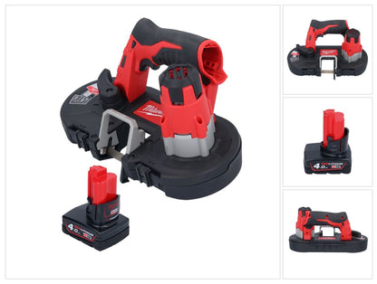 Milwaukee M12 BS-401 Akku Bandsäge 12 V 41 x 41 mm + 1x Akku 4,0 Ah - ohne Ladegerät