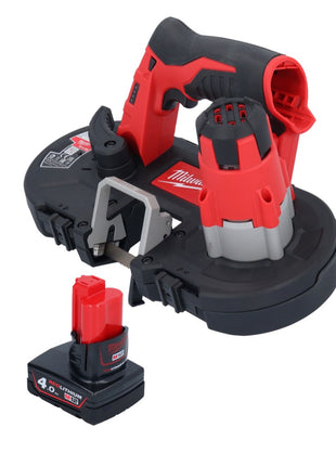 Sierra de cinta a batería Milwaukee M12 BS-401 12 V 41 x 41 mm + 1x batería 4,0 Ah - sin cargador